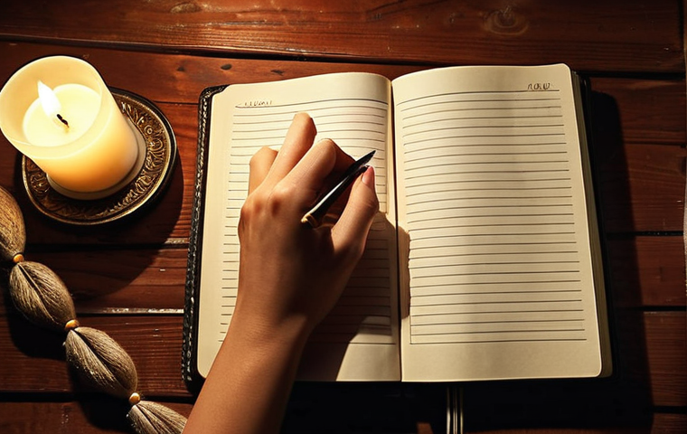 Success Journal**
Prompt: A person writing in a beautifully bound journal, perhaps by candlelight. The journal is filled with positive affirmations and notes of accomplishment. The scene evokes feelings of self-reflection, gratitude, and personal progress. Polish design elements in the room.
**